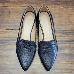 Coach Black Textured Leather Women's Flats